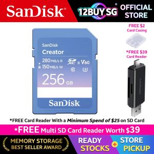 Sandisk Creator 4K 6K SD Card V60 U3 UHS-II Read Speed 280MB/s 128GB 256GB 512GB 1TB DXEPC 12BUY OFFICIAL STORE