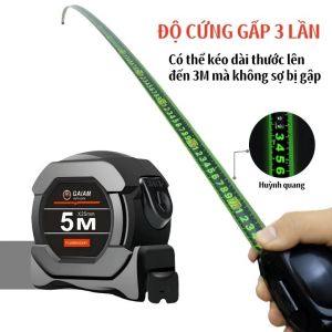 Thước dây GAIAM 5M đo cung gấp 3 lần mà không bị gãp hiển thị màu xanh lá câychính xác bền bỉ và dễ đọc.