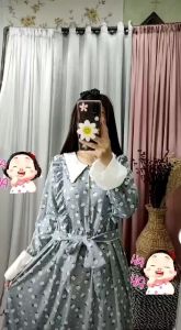 GAMIS VOXY BUNGA KERAH MODEL CANDA ADA TALI