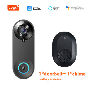 【SG STOCK】Smart Door Viewer Camera 1080P WiFi Video Intercom Door Bell Camera Two-Way Audio Works With Alexa Echo Show Google Home