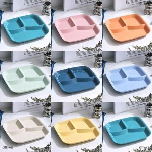 [COD] dfhws Food Fruit Salad Divided Plate Three-Grid Western Compartment Plate Diet Meal Plate Food Tray Kitchen Dinnerware