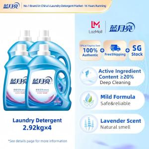[Family Pack Bundle]Bluemoon Liquid Laundry Detergent for Washing Fresh Floral Fragrance Strong Stain Remover 2.92KG×4 Bottle