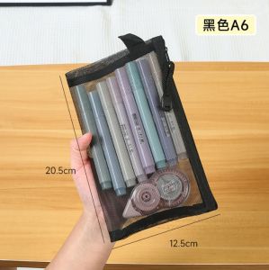 กระเป๋าใส่ปากกา ผ้าตาข่ายใส ขนาด A6 A5 A4 สําหรับนักเรียน