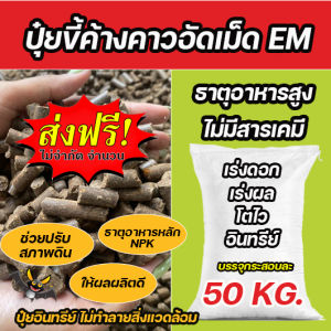 มูลค้างคาว อัดเม็ด EM กระสอบ 50 กิโล ส่งฟรี เร่งใบ ดอก ผล พืชแข็งแรง โตเร็ว ติดผลดก