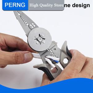[PERNG] Tehe Multifunctional Electrician Pliers Wire Stripper Wire Separator Cutting Winding Crimping Tool For Cable Repair Installation