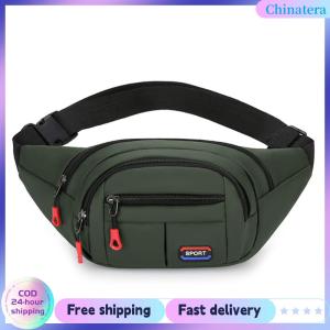 [Chinatera Flagship Store] Men Women Fanny Pack with 4-Zipper Pockets Crossbody Bag with Adjustable Strap Belt Bag for Travel Hiking Running
