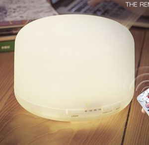 【 (FREE Remote) 1000ml Ultrasonic Diffuser (White Body) 】for Aromatherapy using Pure Essential Oil (Warm/Color Light)