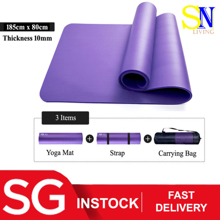 [SG Seller] [SN Living] Pro Yoga Mat 185cm x 80cm Eco Friendly Non Slip Fitness Exercise Mat