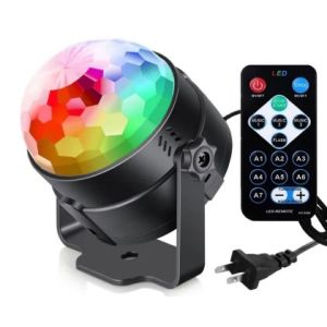 Sound Sensor Activated Party Disco Light DJ Lighting RGB Sound Activated Light with Remote Control