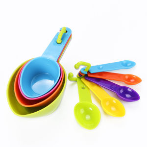 SHUNAICHI 4-Piece set cat and dog pet food shovel measuring spoon 9-piece set with scale color set measuring spoon PP plastic measuring spoon