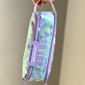 I know Smiggle Unicorn Pencil Case with Transparent Name Window - Multi-functional Zipper Stationery Box for Silent Storage