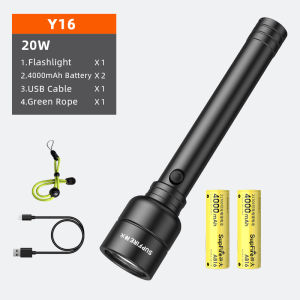 SUPERFIRE Y16 torch light powerful LED flashlight super bright 1700lm supports Type-C rechargeable camping fishing  light