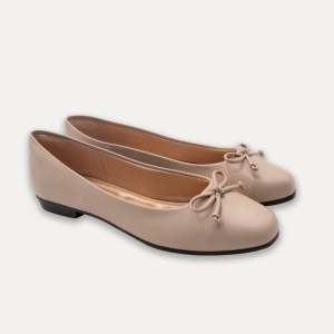 DEAR BLISS Adria Napa Bow Nude Ballet Flats