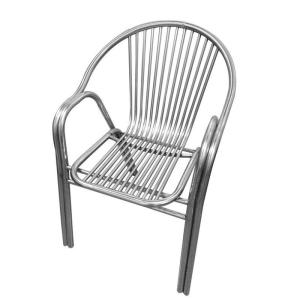 Heavy Duty 304 Stainless Steel Dining Stool Backrest Chair Home Balcony Leisure Seat Arm Chair