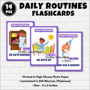 DAILY ROUTINES FLASHCARDS FOR KIDS | LAMINATED EDUCATIONAL GOOD HABITS DAILY ROUTINES FOR TEACHING KIDS TODDLERS AND PRESCHOOLERS