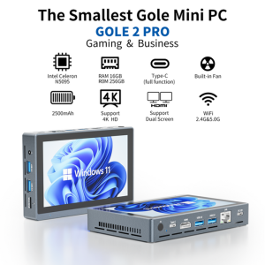 Higole Gole 2 Pro Intel N5095 Mini PC Window 11 WiFi5 8/16GB 256GB 2500mAh 4K Desktop Computer Touch Screen 5.5 Windows Tablet