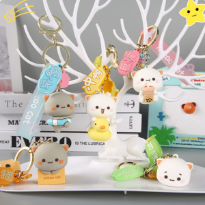 XEANG เครื่องประดับเล็กๆ พวงกุญแจแมว mitao น่ารัก ที่ยึดกุญแจรถ อุปกรณ์เสริมกุญแจ พวงกุญแจแมวการ์ตูน สร้างสรรค์และสร้างสรรค์ โมเดลของเล่นจำลอง พวงกุญแจแมวแมว เครื่องประดับกระเป๋า