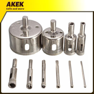 10Pcs 3-50mm Diamond Hole Saw Drill Bit Saw Set Tile Ceramic Marble Glass Cutter