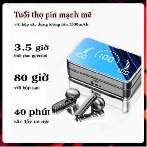 Tai nghe Bluetooth 5.3 S20 Pro tai nghe mặt gương Led không đệm tai