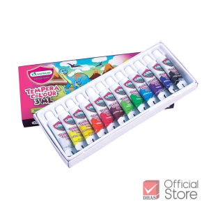 Master Art สีน้ำ สีน้ำเทมพาร่า 12 สี (ขนาด 3 มล.) สำหรับผู้เริ่มต้น – จำนวน 1 กล่อง