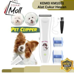 Kemei 1051 Alat Pencukur Bulu Pet Dog Cat dilengkapi dengan Clipper Grooming Shaver