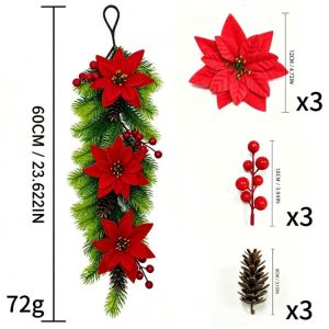 Artificial Hanging Plants Garland Plastic Red Berry Ivy Plant for Christmas Home Wedding Party Garden Decoration