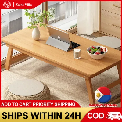 Folding table rectangular small coffee table bed bamboo small table home simple small low table