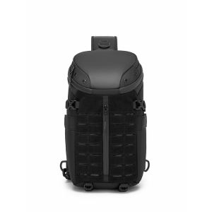 Resilver Large Capacity Waterproof Black tactical backpack with MOLLE webbing top handle adjustable straps and multiple compartments.