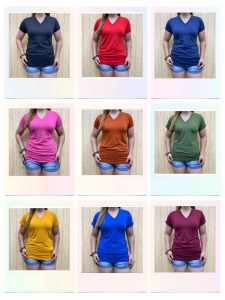 3 pieces bundle Top Womenswear Vneck Blouses with chest pocket