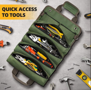 【COD+IN STOCK】 Tool Roll Up Bag Roll Up Tool Bag Roll Tool Organizer with 3 Detachable Pouches Heavy Duty Tool Roll Pouch for Mechanic Electrician