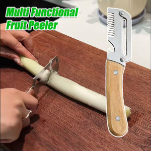 3-in-1 Stainless Steel Vegetable Peeler With Wooden Handle Versatile Kitchen Tool for Peeling Shredding For Fruit Vegetable Peel