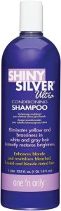 One N Shiny Silver Purple Shampoo - Argan Oil Toning Hair Shampoo for Blonde Gray White & Highlighted Hair - Moisturizes Brightens & Reduces Brassiness (1 Liter)