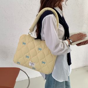 ANAMA Bowknot Laptop Shoulder Bag Large Capacity 13-15.6inch Laptop Handbag Multifunctional Tablet Sleeve Case