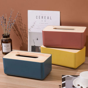 กล่องใส่กระดาษทิชชู่อเนกประสงค์ Tissue box กล่องไม้เนื้อแข็งฝาปิดกล่องทิชชู่ห้องรับแขกห้องเก็บทิชชู่ กล่องใส่ทิชชู่ มีให้เลือก 4 สี กล่องทิชชู่สามารถจัดเก็บชุดทิชชู่และม้วนได้ในเวลาเดียวกัน ฝาปิดกล่องทิชชู่สามารถใช้เป็นที่วางโทรศัพท์มือถือได้