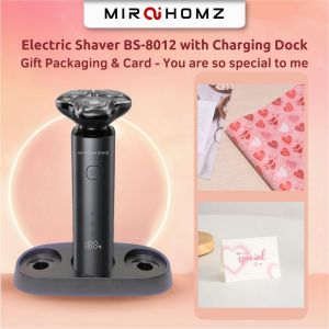 MiraiHomz 【Superb Efficiency】Electric Shaver BS-8012 with Charging Dock Magnetic Cutter Head Full Body Wash剃须刀充电座