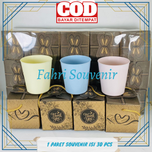 Souvenir Pernikahan Ulang Tahun dan Khitanan Gelas Plastik Kemasan Box isi 30 PCS