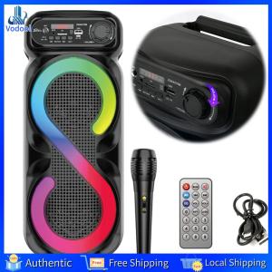 [Vodool Home Mall] Bluetooth-Compatible Speaker Karaoke Speaker USB/TF Outdoor Speaker Remote Control Wireless Speaker High Volume for Home Travel