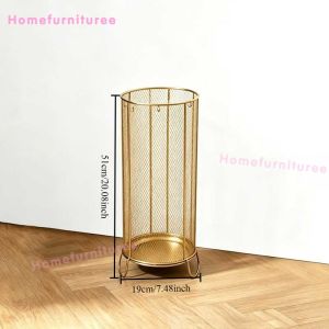 Metal Grid Cut-out Umbrella Bucket Drainage Water Collecting Umbrella Organiser Space Saving Entryway Balcony Umbrella Storage Stand for Home Store