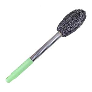 Ergonomic Long Handle Stainless Steel Scouring Ball Brush Random Color Suitable for Easily Kitchen Surfaces Cleaning