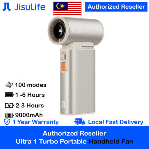 Jisulife Handheld Fan Ultra Super Power 100 Speed Ultra Turbo Strong Wind Portable Fast Charge Rechargeble 9000mAh Hidden Blade High Quality Handheld Mini Fan As Hair Dryer for Outdoor Indoor Badminton Court Concert Camping FA55 Kipas Mini Kipas Viral