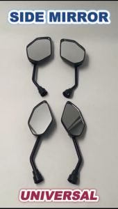 Universal Honda Yamaha Side Mirror Black Stem Finish Easy Install Adjustable Motorcycle Accessories