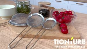 Fine Mesh Strainer Stainless Steel Mesh Strainers with Long Handle Cocktail Sifter Tea Sieve for Kitchen Food Flour Baking Pastas Juice Strainer 3 inch