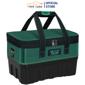 Túi đựng đồ nghề cao cấp D107 nắp vuông đế nhựa chịu lực chống thấm vải Oxford bền bỉ chuyên dụng cho thợ kĩ thuật