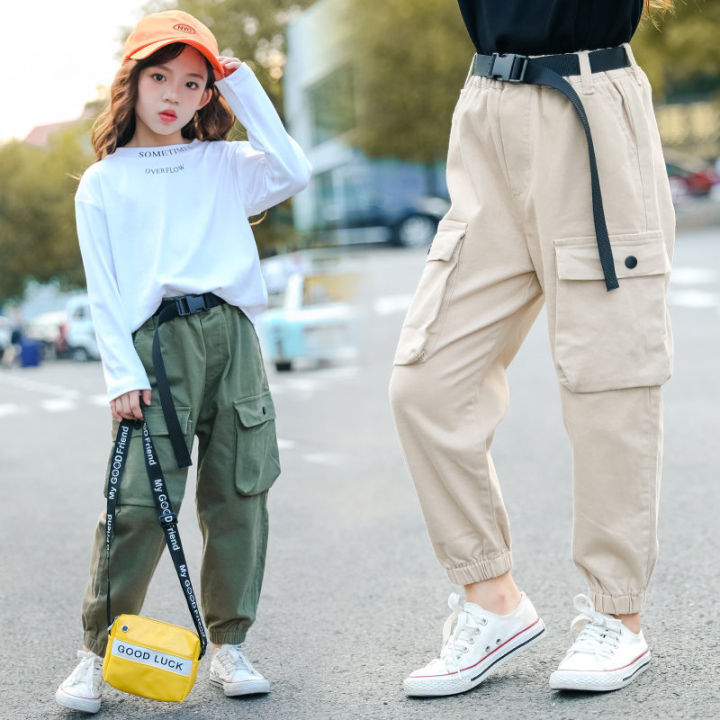Girls Khaki High Waist Parachute Trousers | New Look-saigonsouth.com.vn