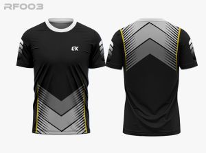 Setelan Jersey Olahraga Pria Dewasa Dryfit dengan Pelindung UV - Warna Hitam Putih Size M/L/XL/XXL