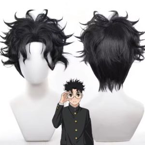 Anime Dandadan Ken Takakura CosplayCostume Wig Okarun School UniformBlack Jacket Gakuran Outfit GlassesHalloween Women Men