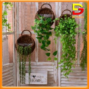 Giỏ mây đan cắm hoa kích thước 20x22x17cm Giỏ Hoa Treo Tường