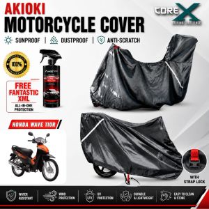 AKIOKI COREX Motorcycle Cover for Honda Wave 110R with fantastic xml  Waterproof Convertible Motor Cover with Strap Lock