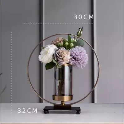 CT031E024 Light Luxury Flower แจกันดอกไม้หรู แจกันดอกไม้โมเดิร์น แจกันดอกไม้แต่งบ้าน แจกันบนโต๊ะอาหาร แจกันดอกไม้ แจกันด