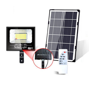 【COD】 Lampu Jalan Tahan Air Lampu Tenaga Surya Lampu Sorot Led Tenaga Surya  Dengan Remote dan Panel Surya